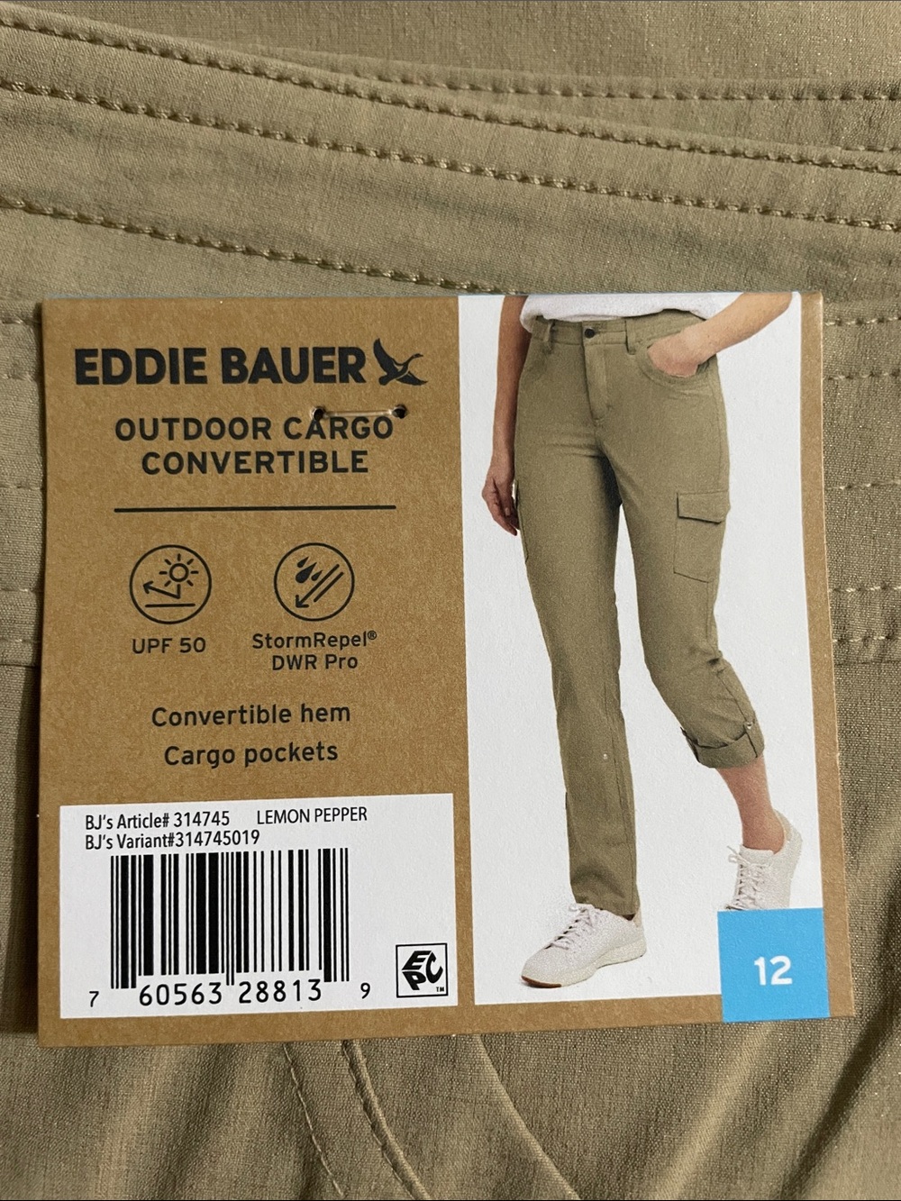 Eddie Bauer Women's Tan Cargo Capris - Picture 2 of 2